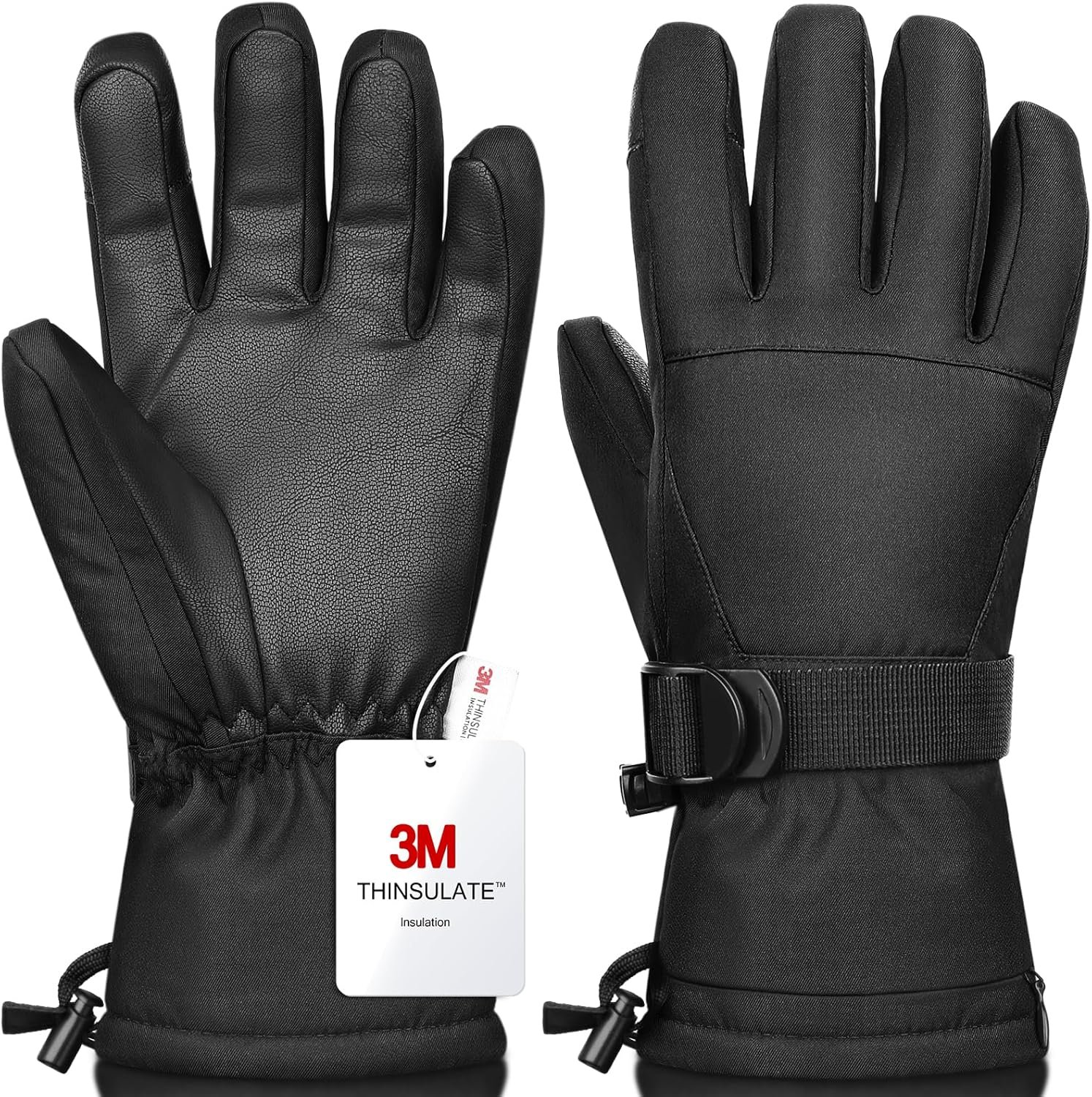 Ski Gloves, Waterproof and Breathable Snow Gloves for Cold Weather, Men & Women Boys and Girls