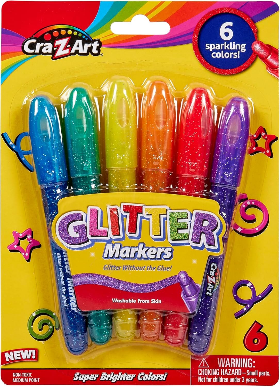 Cra-Z-Art Glitter Markers, 6 Count (10050)