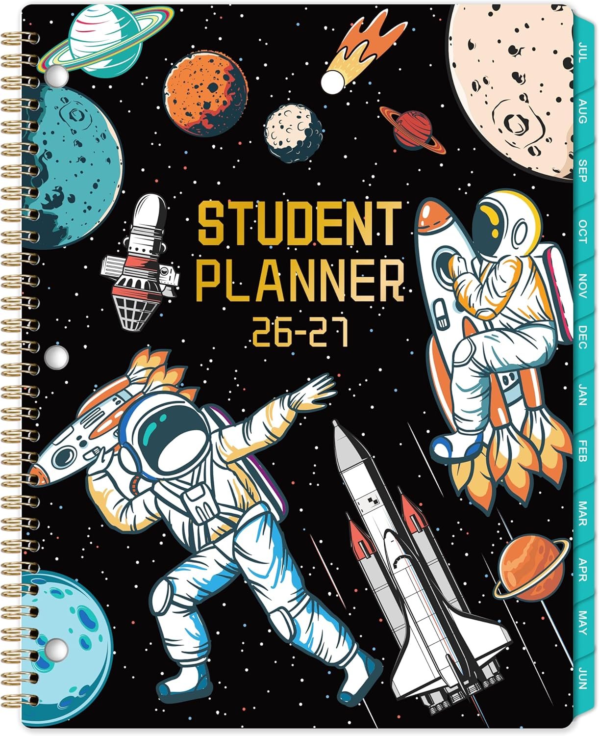 Student Planner 2026-2027 – Academic Planner 2026-2027 with Stickers, July 2026- June 2027, 9″ X 11″, Planner Weekly and Monthly, 3-Hole Punched Academic Calendar