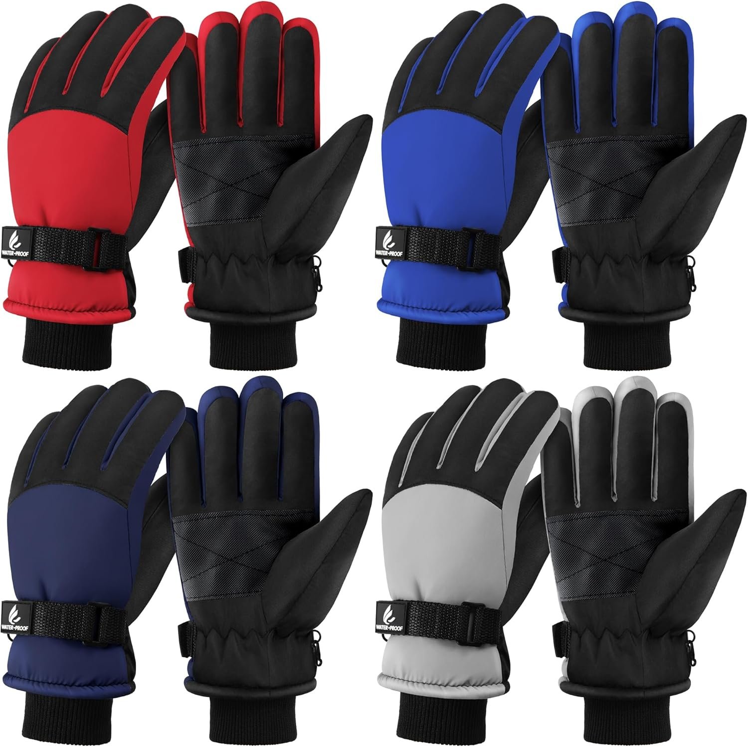 Kids Winter Gloves Waterproof Snow Ski Gloves for Boys Girls Warm Adjustable Accessories for Cold Weather