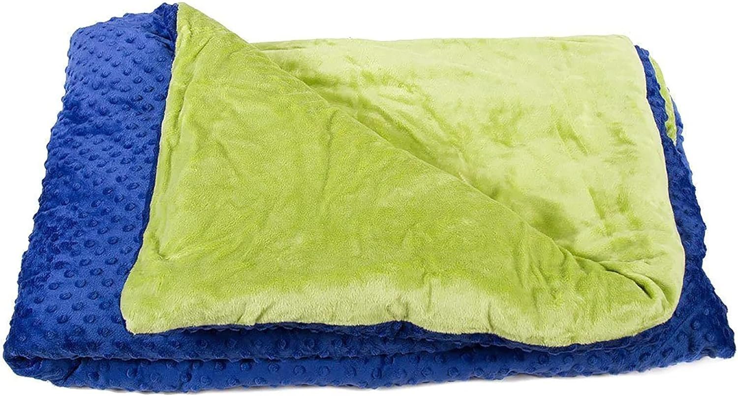 Harkla Kids Weighted Blanket – 5lb Cooling Weighted Blanket for Kids – Washable Minky Cover with Glass Beads – Rayon Made from Bamboo – Designed for Sensory Support (30-40lb) – Blue