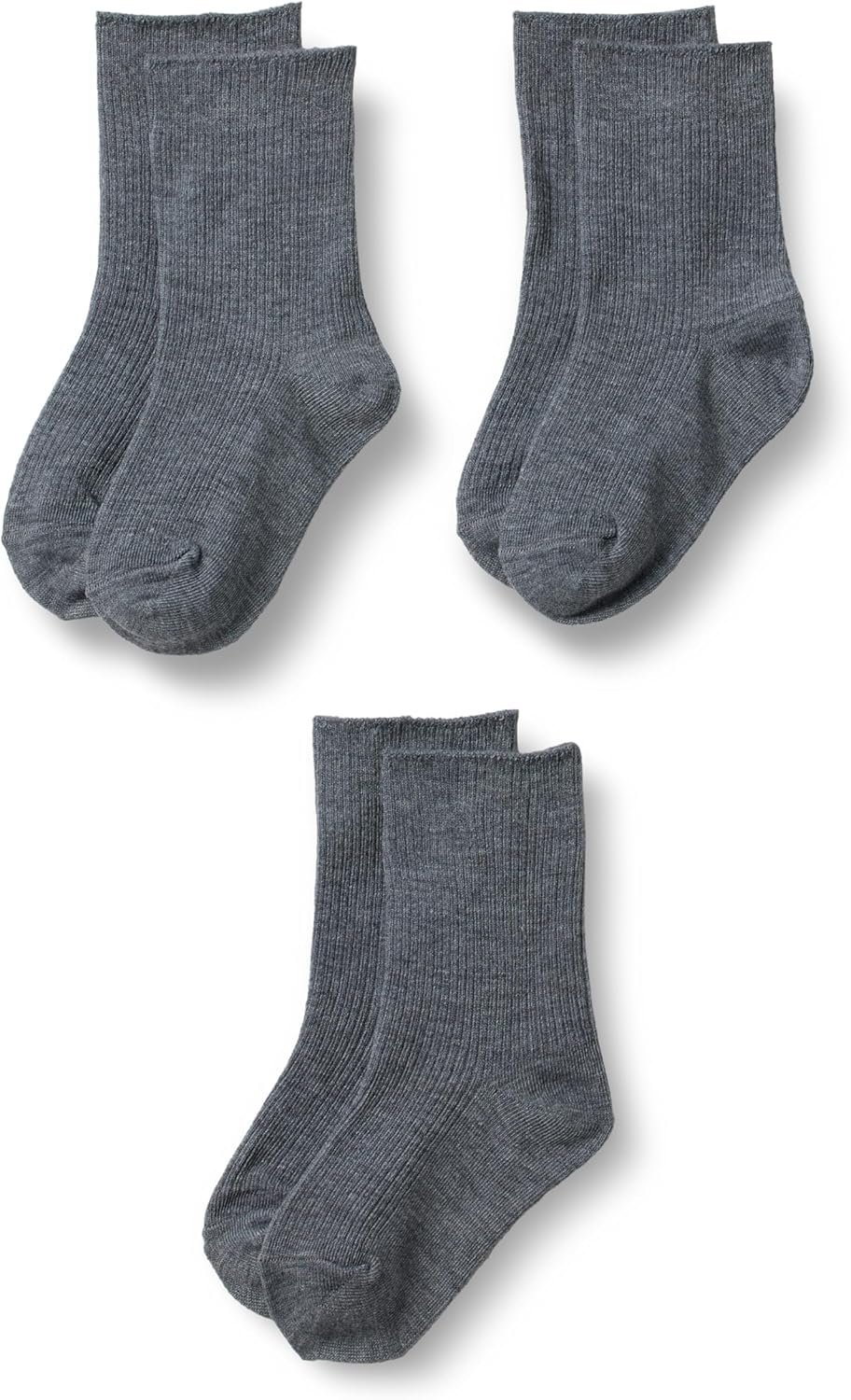 Amazon Essentials Boys’ Ribbed Crew School Socks, Lightweight Flat-Knit, 3 Pairs