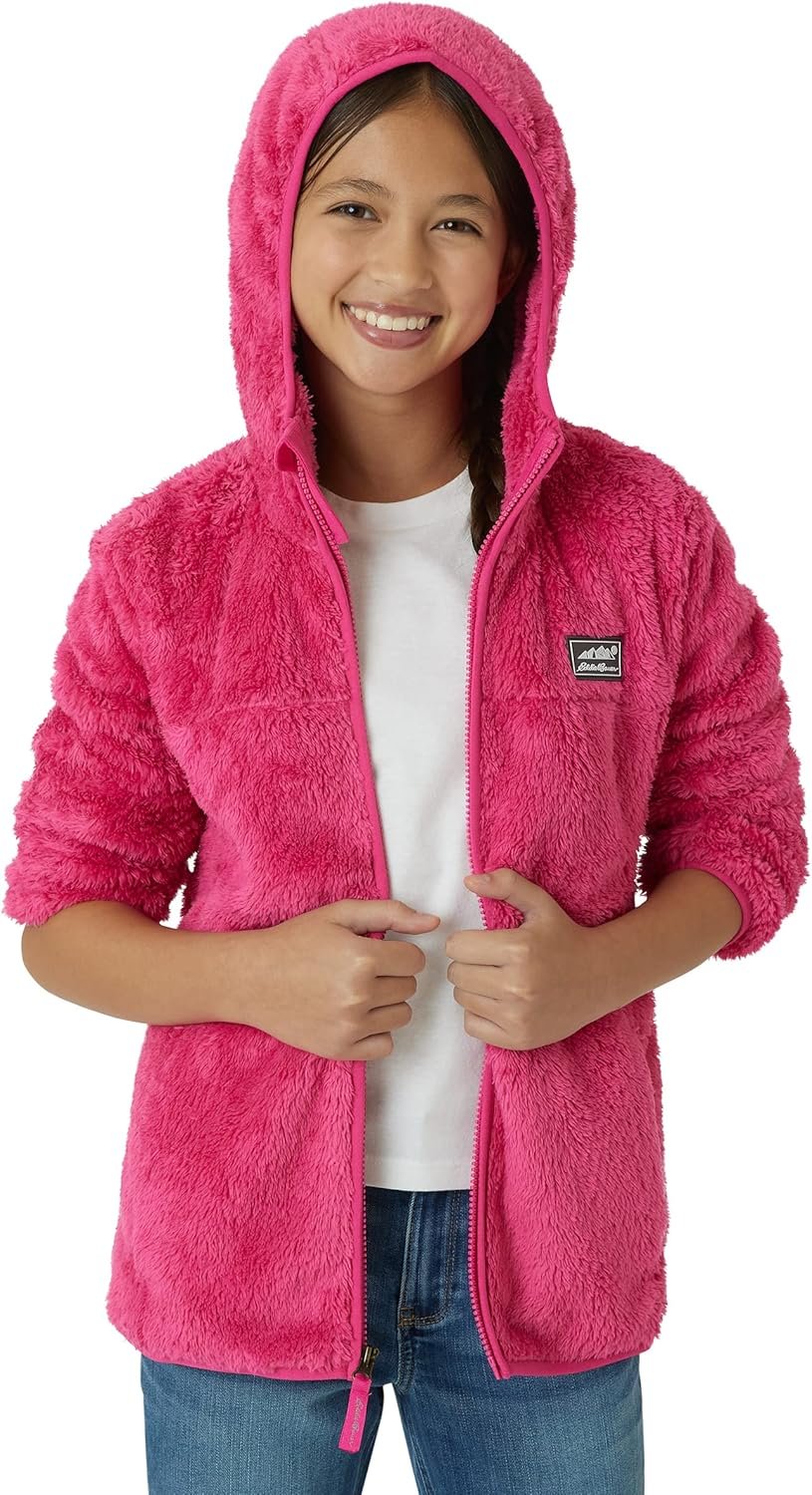 Eddie Bauer Kids’ Zip Up – Kids’ Full Zip Ultra Soft Sherpa Fleece Hoodie Sweatshirt for Boys and Girls (5-20)