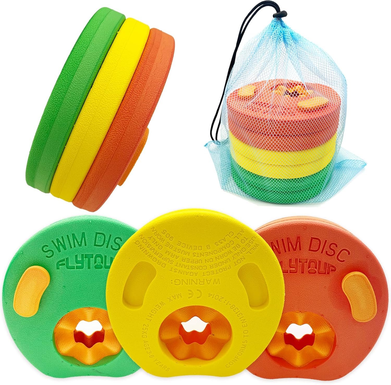 Kids Swimming Armbands Arm Float Discs for Pool, EVA Foam Floating Sleeves, Arm Float Rings for Kids Swimming Beach/Pool Swimming Supplies (6 pcs/Set)