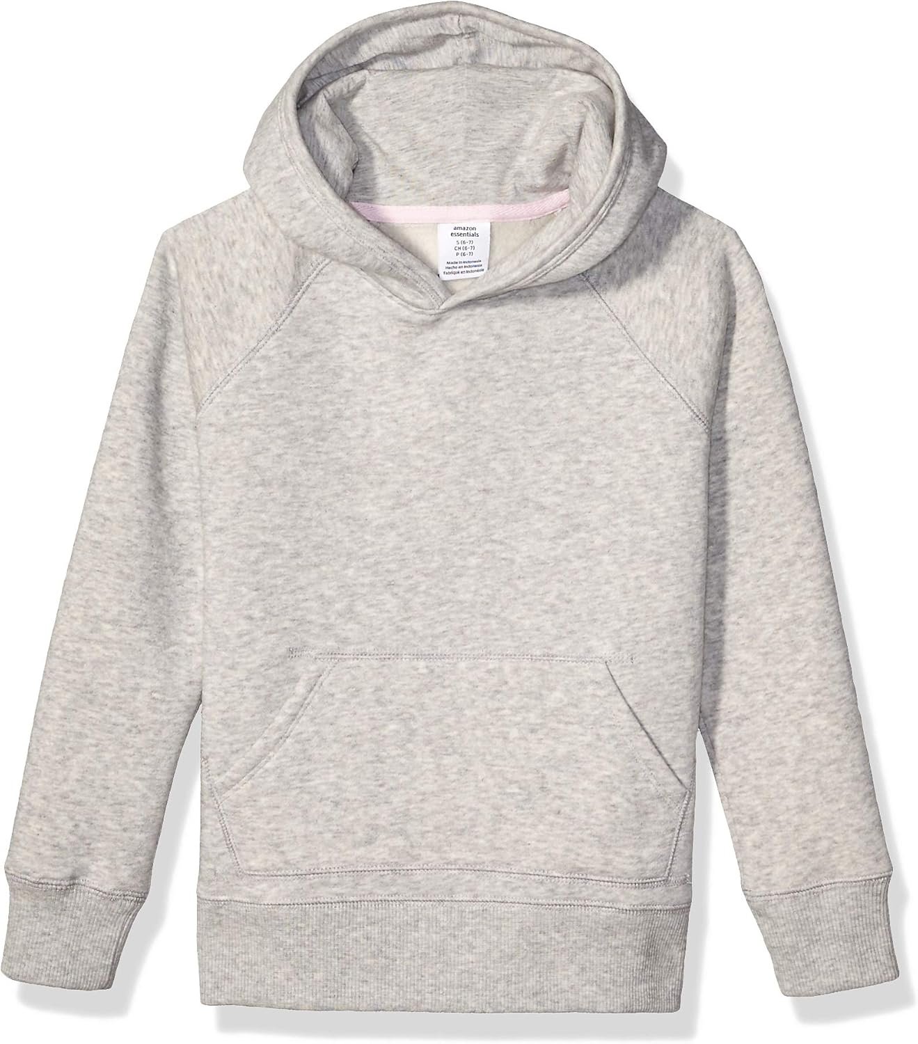 Amazon Essentials Girls and Toddlers’ Pullover Hoodie Sweatshirt, Soft Brushed Fleece