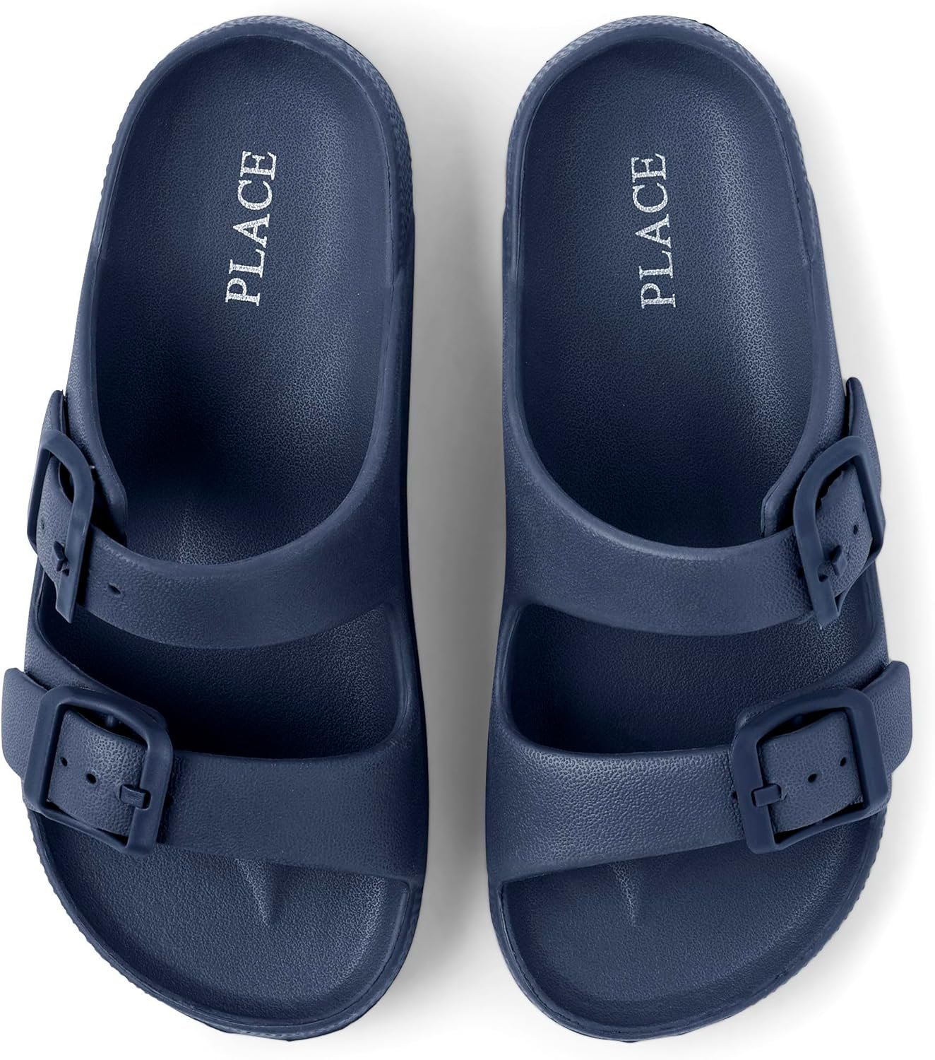 The Children’s Place Boys’ Boys’ Everyday Slip on Double Buckle Slide Sandals