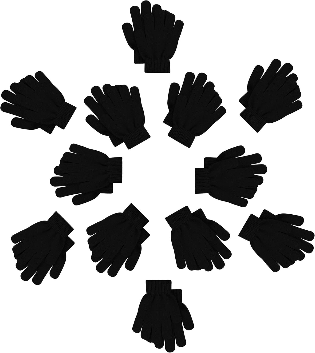 12 Pairs Kids Winter Gloves, Children Bulk Pack Fun Colorful Cute Magic Glove for Boys & Girls