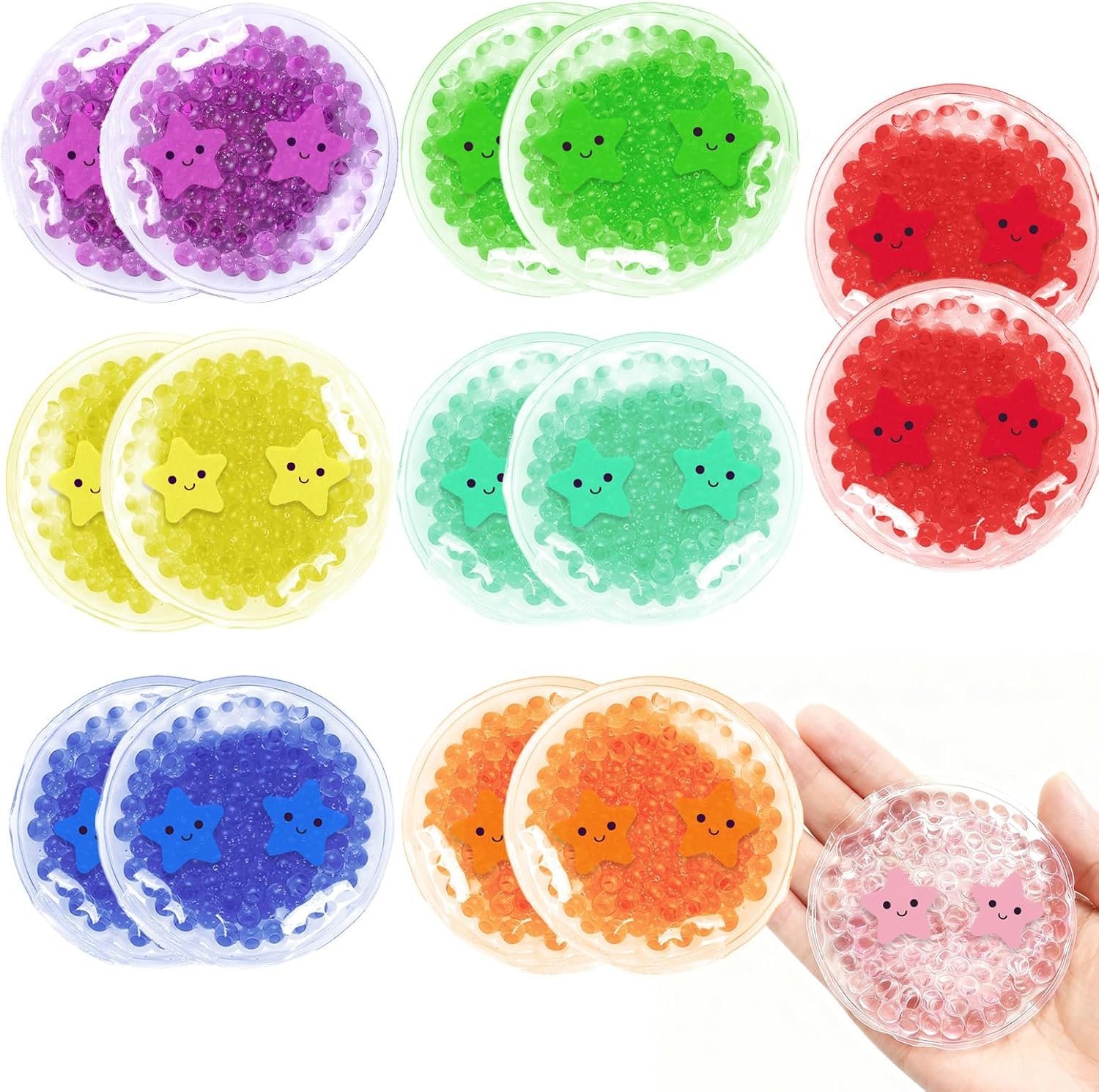 Boo Boo Ice Packs – 8 Small Gel Cold Compress Packs, Instant Pain Relief for Injuries, Teething, Bumps & Bruises – Child-Safe Cooling Pads for First Aid Kits, Leak-Proof (16 Pack)