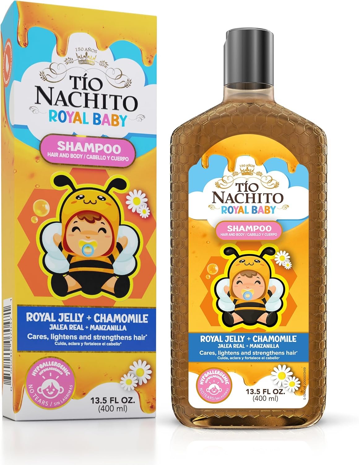 Tio Nacho Royal Baby Hair and Body Shampoo with Royal Jelly & Chamomile, 13.5 fl oz – Hypoallergenic, Gentle, Tear Free, All in One Body Wash