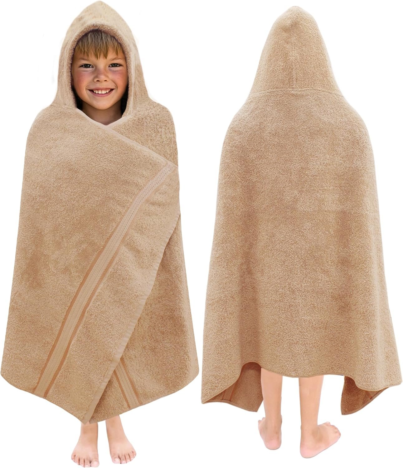 ORIGINAL KIDS Hooded Bath Towel Wrap – Ultra Soft 100% Cotton Terry Large Oversized Hooded Kids Towel – Toddler Big Kid Shower Pool Beach Towel – Absorbent Quick Dry Easy Care Gift – 30 x 54 – Linen