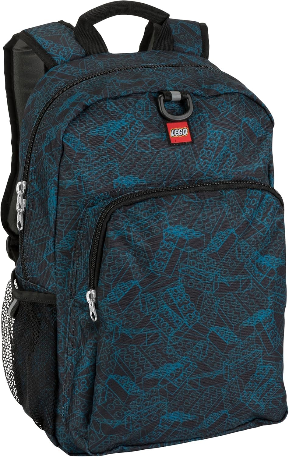 LEGO Iconic Prints Kids School Backpack Bookbag, for Travel, On-the-Go, Back to School, Boys and Girls, with Adjustable Padded Straps and Fun patterns, Blueprint