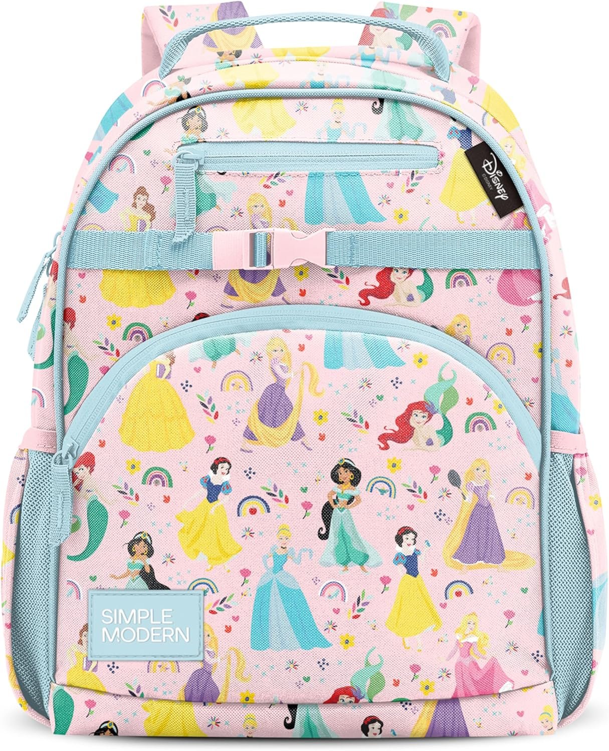 Simple Modern Medium Disney Toddler Backpack for School Girls and Boys | Kindergarten Elementary Kids Backpack | Fletcher Collection | Kids – 15″ tall | Princess Rainbows