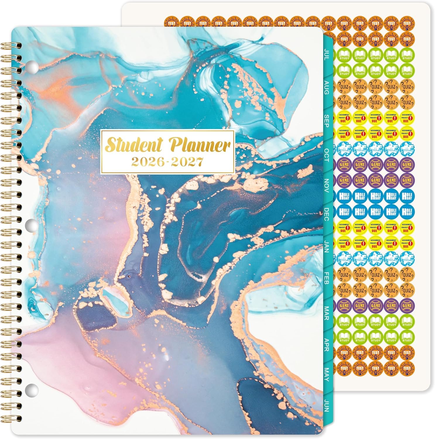 Student Planner 2026-2027 – School Planner with Stickers, July 2026- June 2027, 9″ x 11″, 2026-2027 Student Planner/Academic Planner with Thick Paper