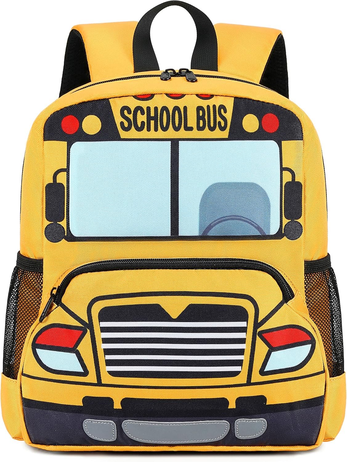 Kids Backpack for Boys Girls Preschool Bookbags 3D Cartoon Daycare Toddler Bags (Yellow bus)