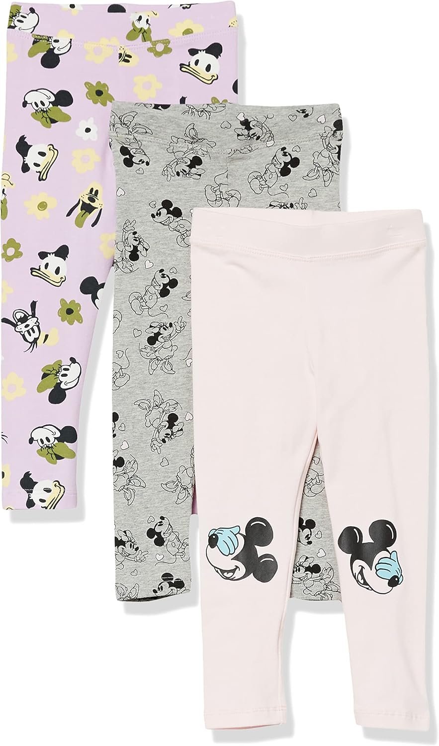Amazon Essentials Disney | Marvel | Star Wars | Frozen | Princess Girls and Toddlers’ Cotton Stretch Leggings, Multipacks