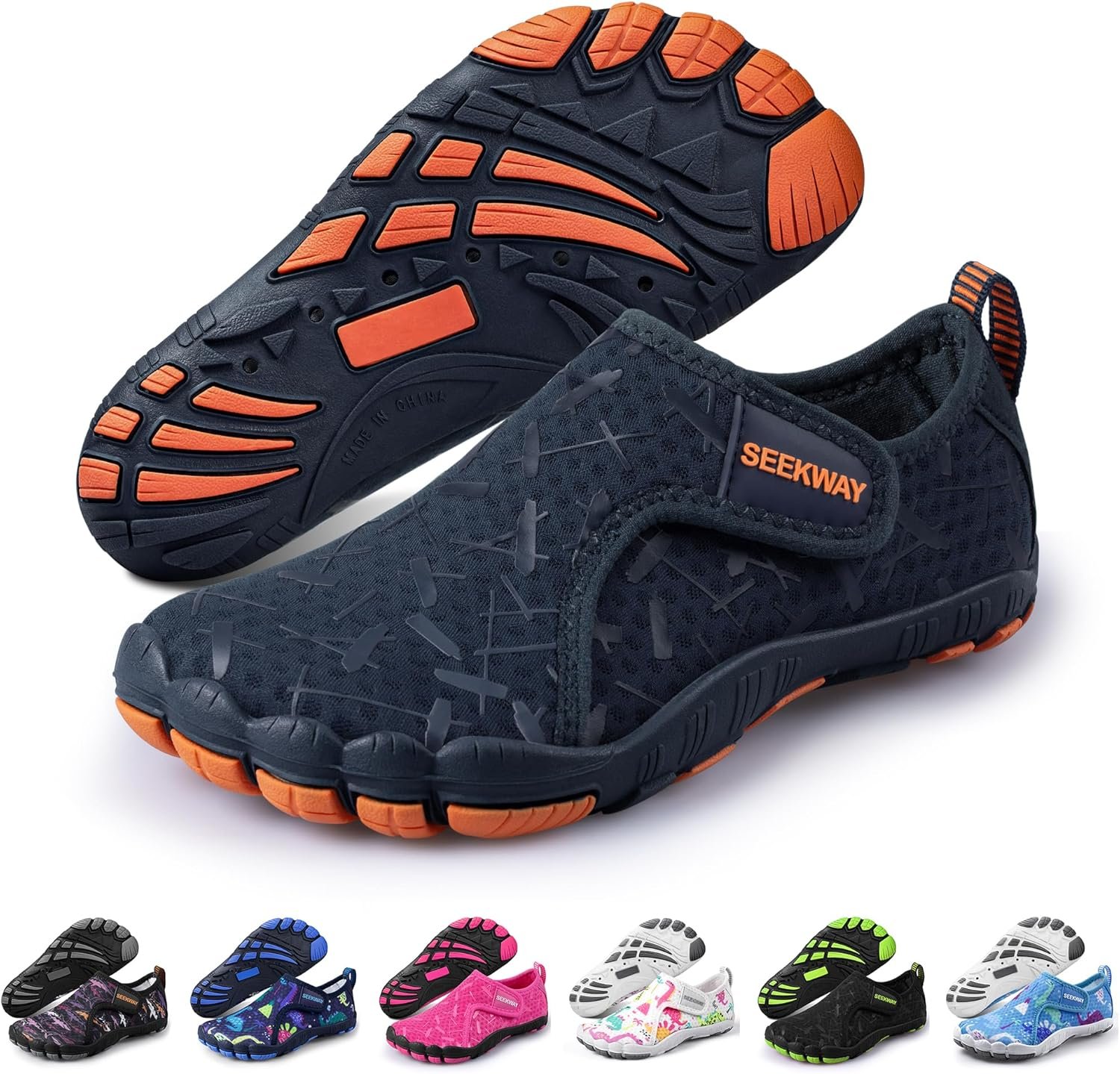 SEEKWAY Barefoot Water Shoes for Kids – Wide Toe Box and Quick-Dry Sand Shoes Toddler for Hiking Swim Beach Pool Kayak Sport Accessories, Camping Essentials Non-Slip for Boys Girls Sizes