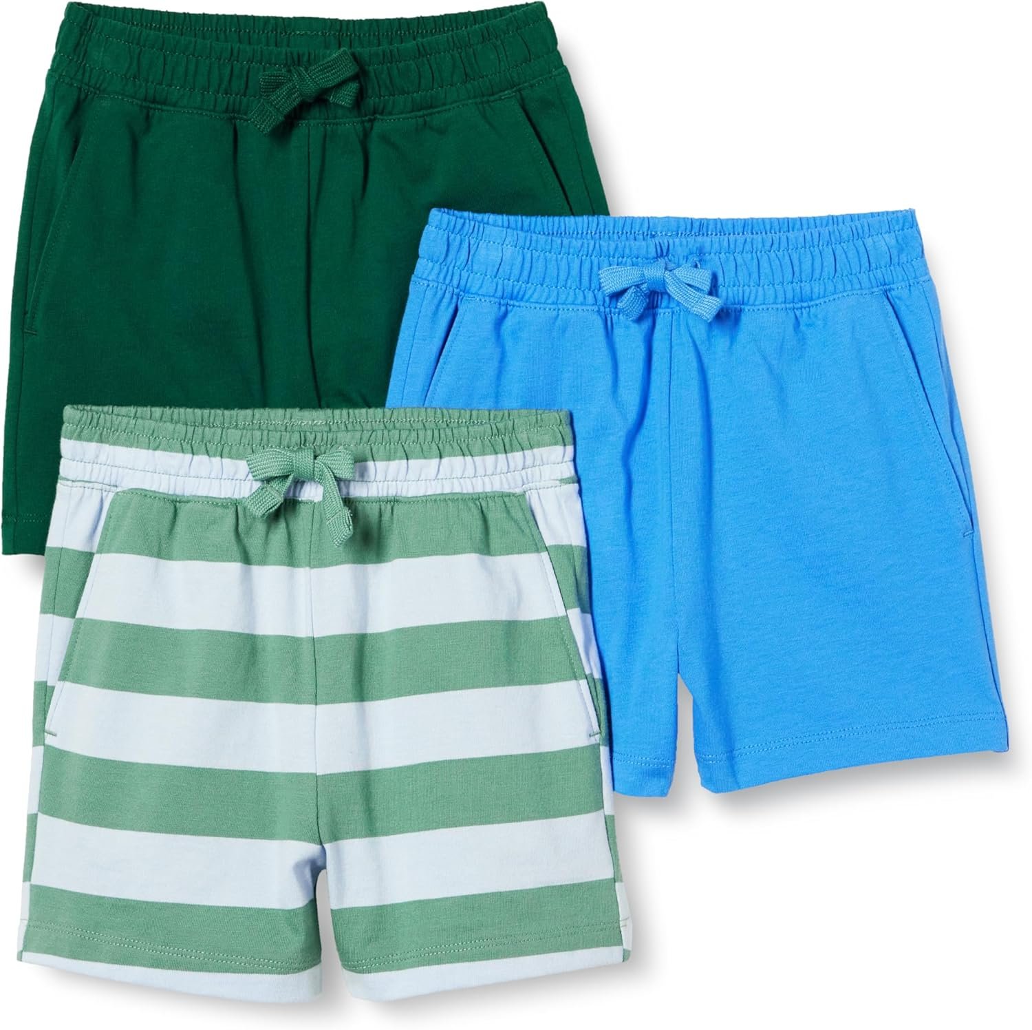 Amazon Essentials Boys and Toddlers’ Pull-on Cotton Jersey Shorts with Elastic Waist, Pack of 3