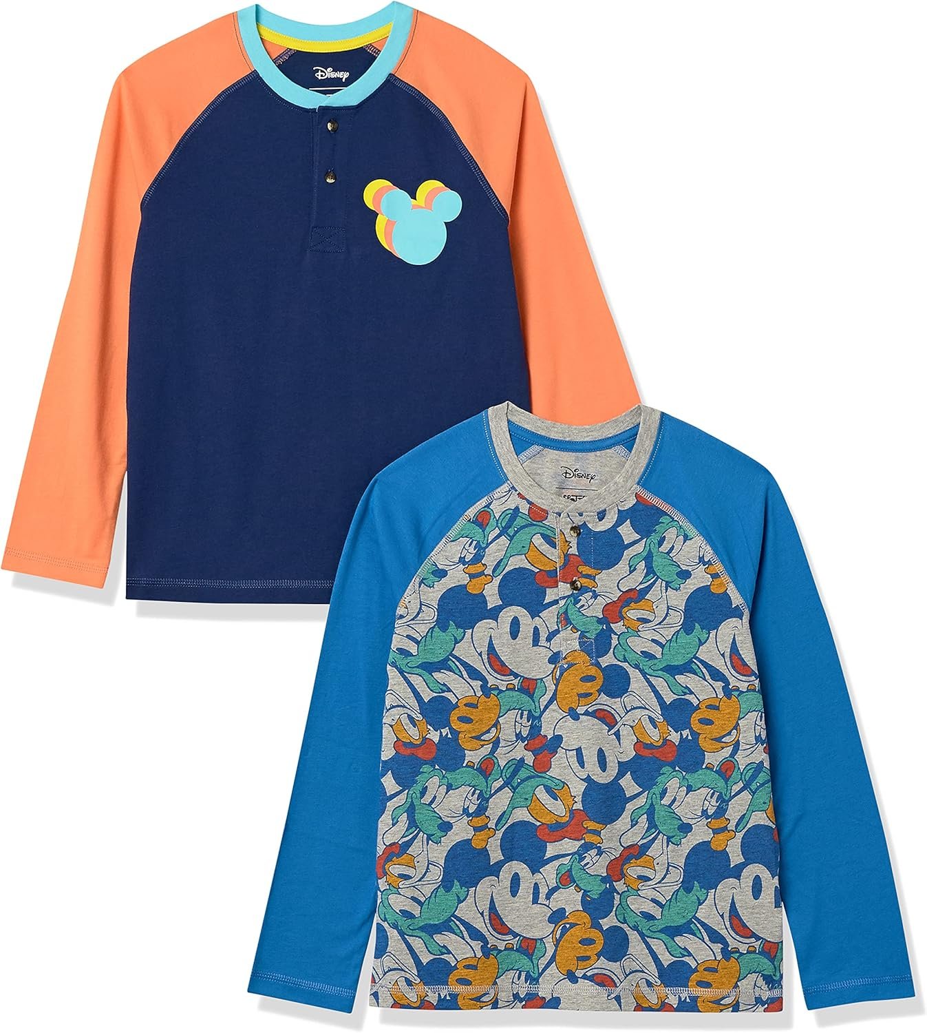 Amazon Essentials Disney | Marvel | Star Wars Boys and Toddlers’ Long-Sleeve Henley T-Shirts, Pack of 2